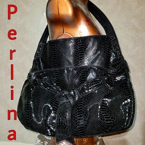 Black snake skin purse by Perlina